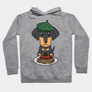 Dog eating Spaghetti - dachshund Hoodie